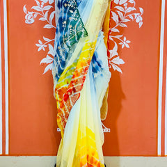 PURE DIAMOND CHIFFON PITTAN WORK SAREE
