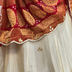COSMOS TISSUE SILK LEHENGA WITH GHATCHOLA DUPATTA