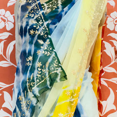 PURE DIAMOND CHIFFON PITTAN WORK SAREE