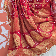 COSMOS TISSUE SILK LEHENGA WITH GHATCHOLA DUPATTA
