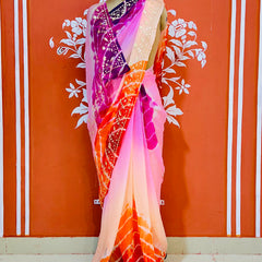 PURE DIAMOND CHIFFON PITTAN WORK SAREE