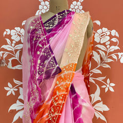 PURE DIAMOND CHIFFON PITTAN WORK SAREE