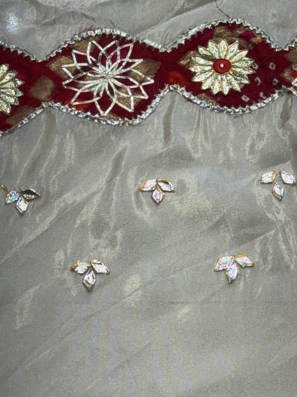 COSMOS TISSUE SILK LEHENGA WITH GHATCHOLA DUPATTA