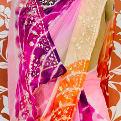 PURE DIAMOND CHIFFON PITTAN WORK SAREE