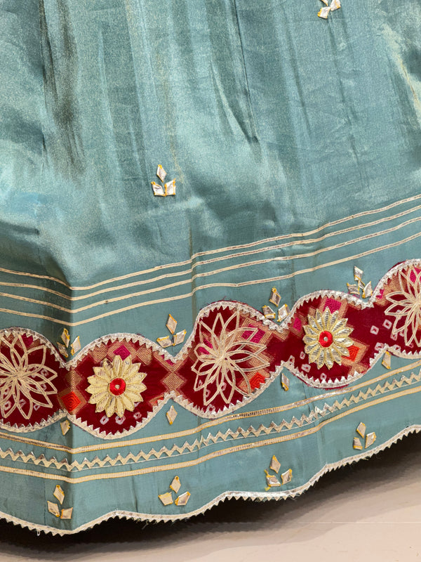 COSMOS TISSUE SILK LEHENGA WITH GHATCHOLA DUPATTA
