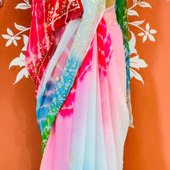 PURE DIAMOND CHIFFON PITTAN WORK SAREE
