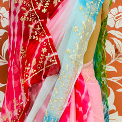 PURE DIAMOND CHIFFON PITTAN WORK SAREE