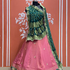COSMOS TISSUE SILK LEHENGA WITH GHATCHOLA DUPATTA