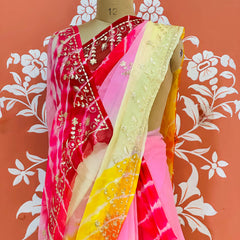 PURE DIAMOND CHIFFON PITTAN WORK SAREE