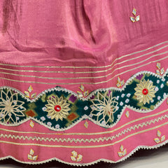 COSMOS TISSUE SILK LEHENGA WITH GHATCHOLA DUPATTA