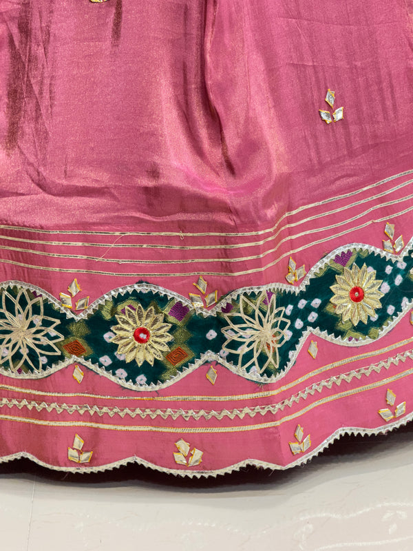 COSMOS TISSUE SILK LEHENGA WITH GHATCHOLA DUPATTA