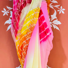 PURE DIAMOND CHIFFON PITTAN WORK SAREE