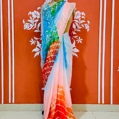 PURE DIAMOND CHIFFON PITTAN WORK SAREE