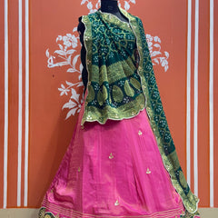 COSMOS TISSUE SILK LEHENGA WITH GHATCHOLA DUPATTA