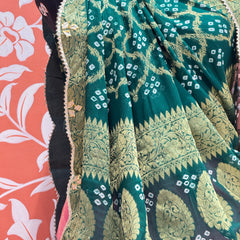 COSMOS TISSUE SILK LEHENGA WITH GHATCHOLA DUPATTA