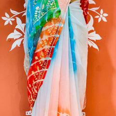 PURE DIAMOND CHIFFON PITTAN WORK SAREE