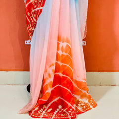 PURE DIAMOND CHIFFON PITTAN WORK SAREE
