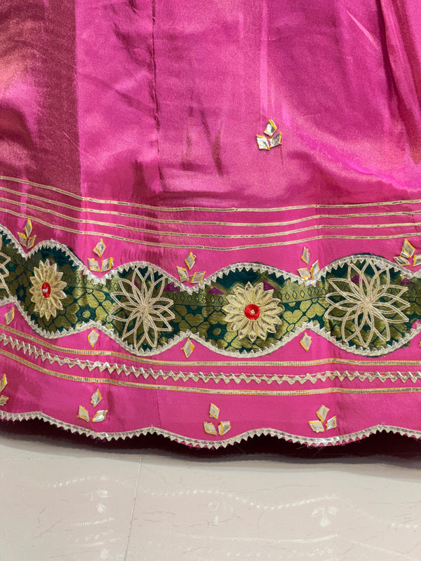 COSMOS TISSUE SILK LEHENGA WITH GHATCHOLA DUPATTA