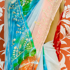 PURE DIAMOND CHIFFON PITTAN WORK SAREE