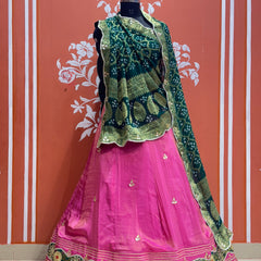 COSMOS TISSUE SILK LEHENGA WITH GHATCHOLA DUPATTA