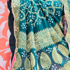 COSMOS TISSUE SILK LEHENGA WITH GHATCHOLA DUPATTA