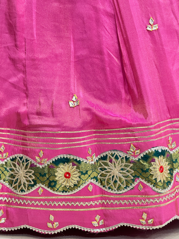 COSMOS TISSUE SILK LEHENGA WITH GHATCHOLA DUPATTA
