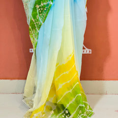 PURE DIAMOND CHIFFON PITTAN WORK SAREE