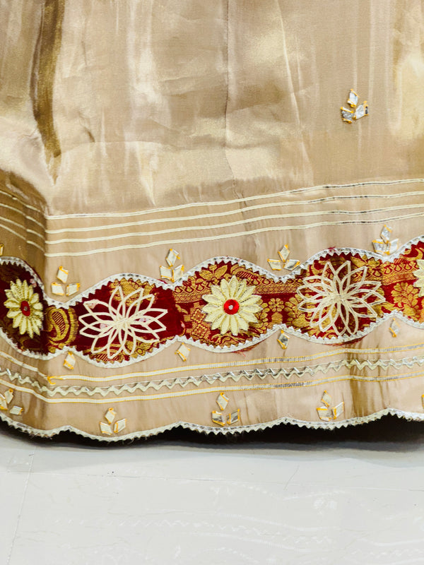 COSMOS TISSUE SILK LEHENGA WITH GHATCHOLA DUPATTA