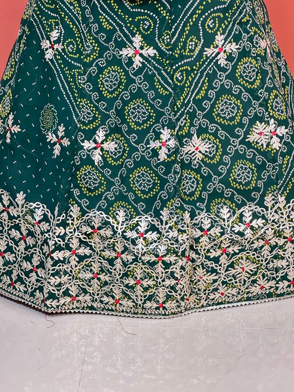 60GM GEORGETTE BHANDHANI GOTA PATTI LEHENGA