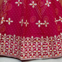 60GM GEORGETTE BHANDHANI GOTA PATTI LEHENGA