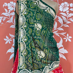 60GM GEORGETTE BHANDHANI GOTA PATTI LEHENGA