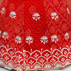 60GM GEORGETTE BHANDHANI GOTA PATTI LEHENGA