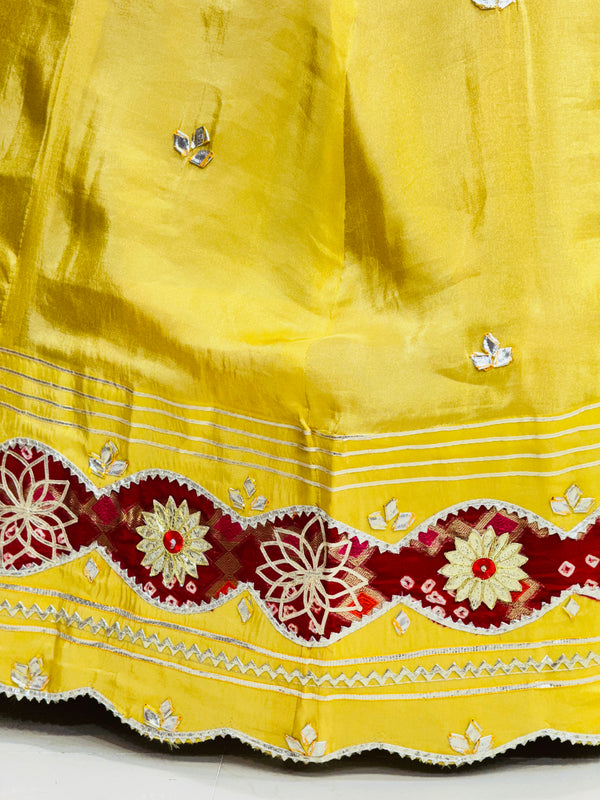 COSMOS TISSUE SILK LEHENGA WITH GHATCHOLA DUPATTA