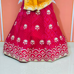 60GM GEORGETTE BHANDHANI GOTA PATTI LEHENGA