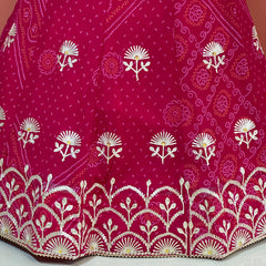 60GM GEORGETTE BHANDHANI GOTA PATTI LEHENGA