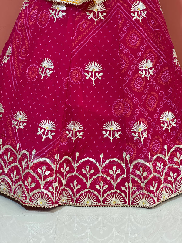 60GM GEORGETTE BHANDHANI GOTA PATTI LEHENGA