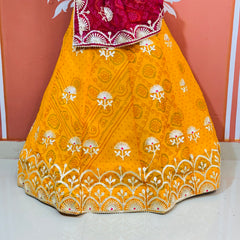60GM GEORGETTE BHANDHANI GOTA PATTI LEHENGA