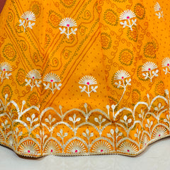60GM GEORGETTE BHANDHANI GOTA PATTI LEHENGA