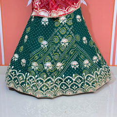 60GM GEORGETTE BHANDHANI GOTA PATTI LEHENGA