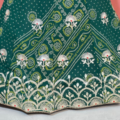 60GM GEORGETTE BHANDHANI GOTA PATTI LEHENGA