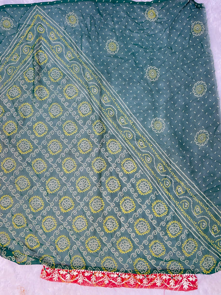 60GM GEORGETTE BHANDHANI GOTA PATTI LEHENGA