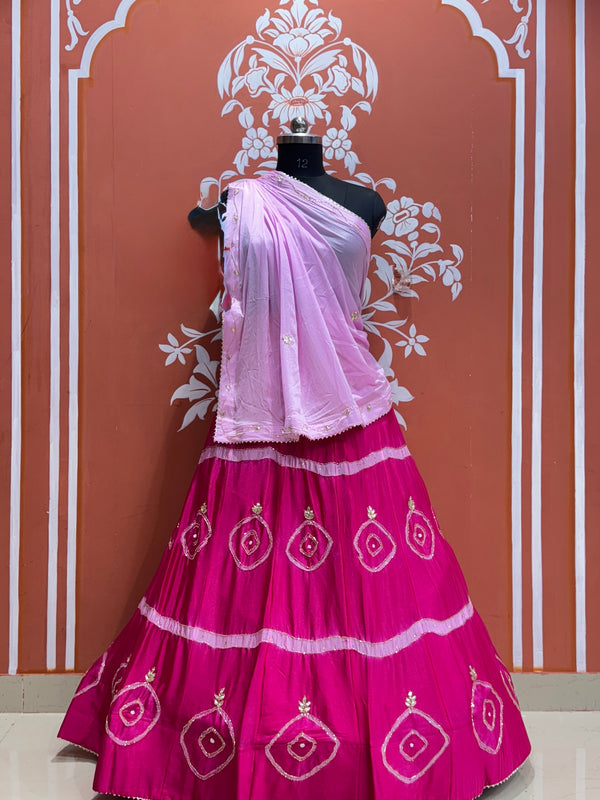 PURE CHINON HANDWORK GOTA PATTI LEHENGA