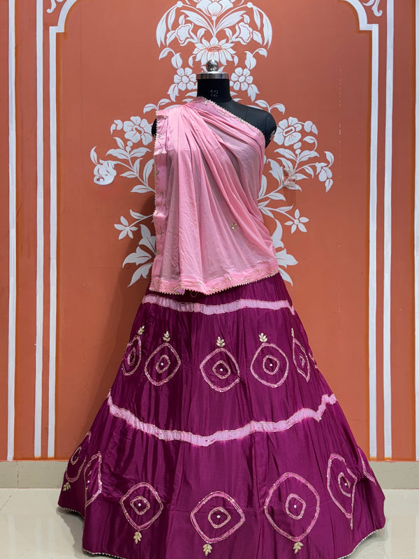 PURE CHINON HANDWORK GOTA PATTI LEHENGA