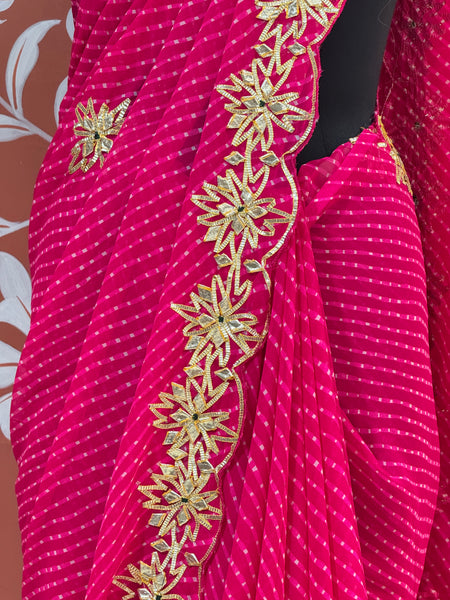 MOTHRA LEHERIYA GOTA PATTI SAREE