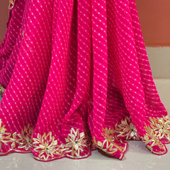 MOTHRA LEHERIYA GOTA PATTI SAREE