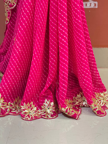 MOTHRA LEHERIYA GOTA PATTI SAREE