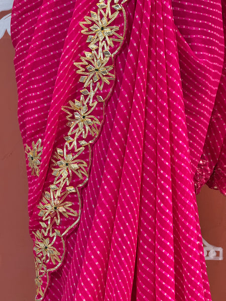 MOTHRA LEHERIYA GOTA PATTI SAREE