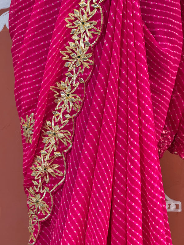 MOTHRA LEHERIYA GOTA PATTI SAREE