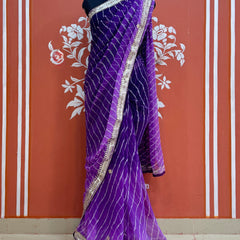 30 GM ROYAL GEORGETTE LEHERIYA GOTA PATTI SAREE