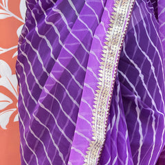30 GM ROYAL GEORGETTE LEHERIYA GOTA PATTI SAREE